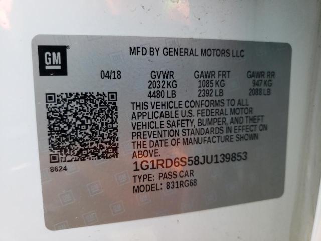 Photo 10 from auction – 2018 CHEVROLET VOLT PREMI with VIN 1G1RD6S58JU139853