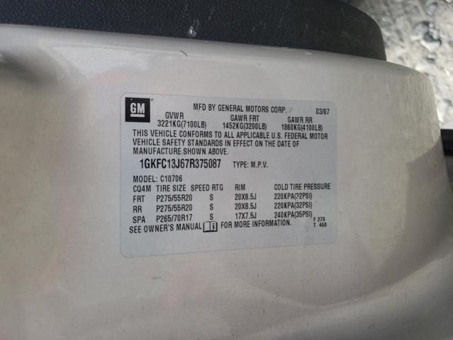Photo 10 from auction – 2007 GMC YUKON with VIN 1GKFC13J67R375087