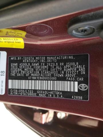 Photo 10 from auction – 2013 TOYOTA AVALON BAS with VIN 4T1BK1EB6DU055680