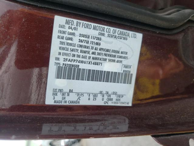 Photo 10 from auction – 2001 FORD CROWN VICT with VIN 2FAFP74W61X148871