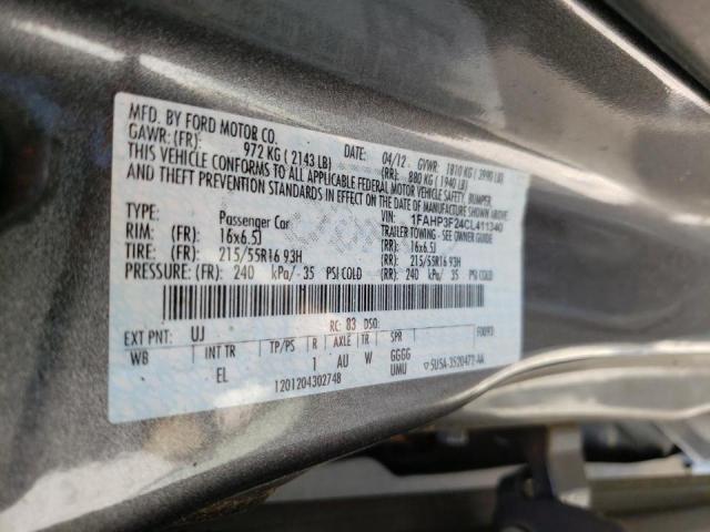 Photo 10 from auction – 2012 FORD FOCUS SE with VIN 1FAHP3F24CL411340