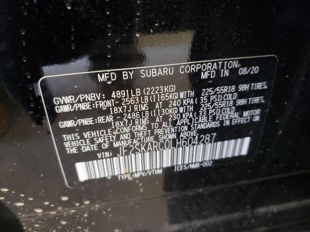 Photo 10 from auction – 2020 SUBARU FORESTER S with VIN JF2SKARC0LH604287