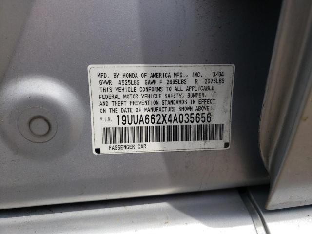 ACURA TL 2004 with VIN 19UUA662X4A035656 - Photo from auction