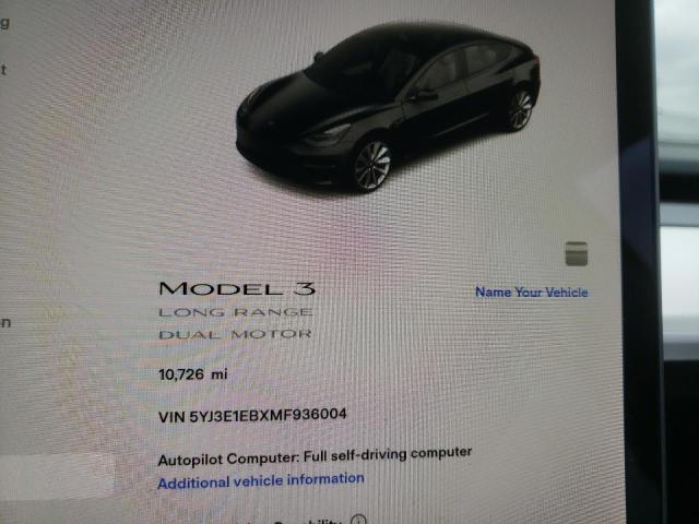 Photo 8 from auction – 2021 TESLA MODEL 3 with VIN 5YJ3E1EBXMF936004