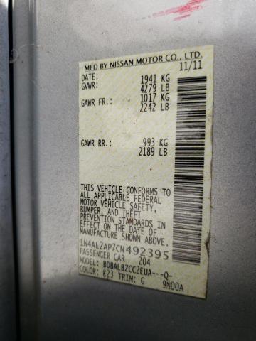 Photo 10 from auction – 2012 NISSAN ALTIMA BAS with VIN 1N4AL2AP7CN492395