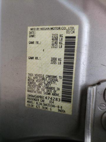 Photo 10 from auction – 2014 NISSAN MAXIMA S with VIN 1N4AA5AP8EC474283