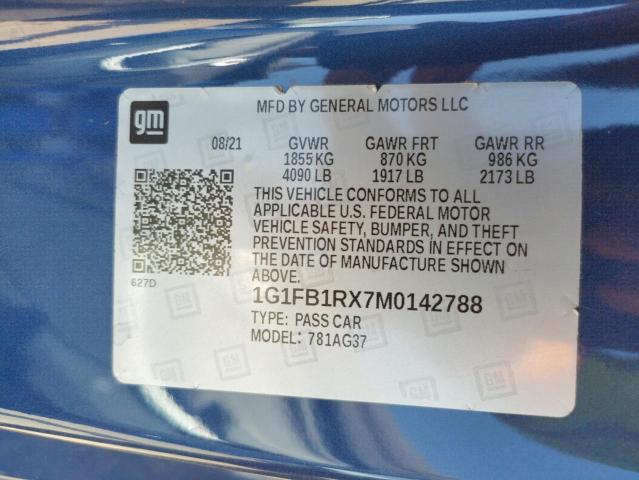 Photo 10 from auction – 2021 CHEVROLET CAMARO LS with VIN 1G1FB1RX7M0142788