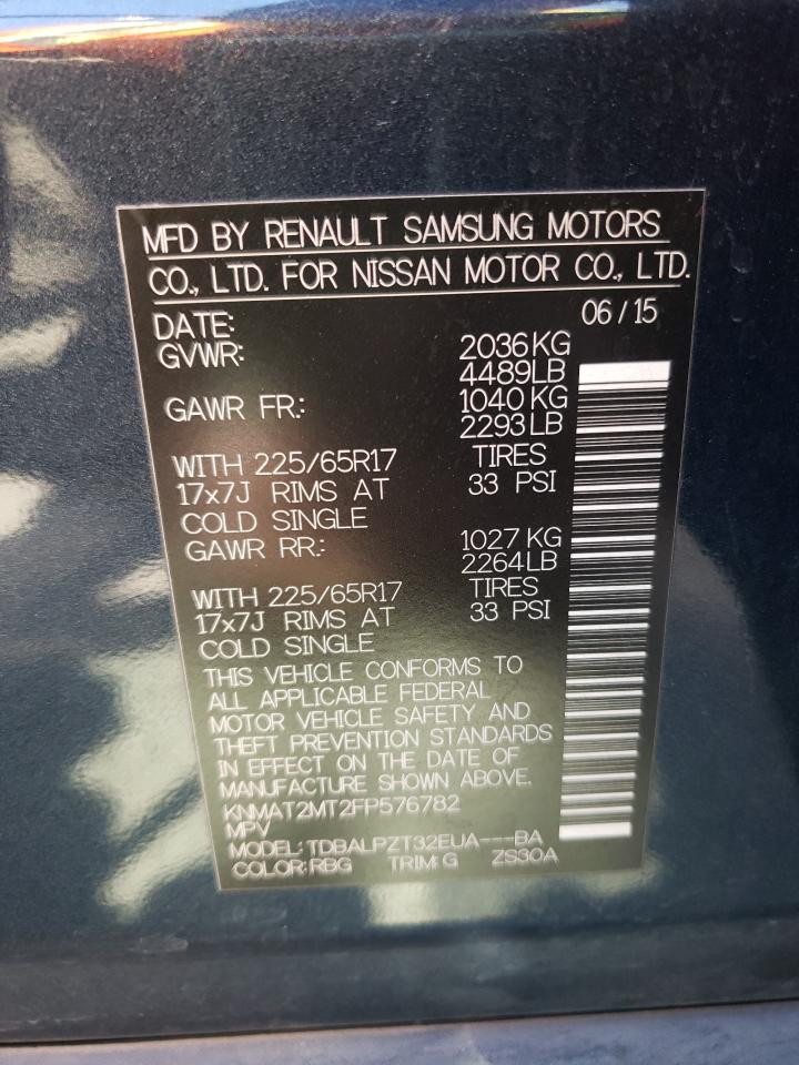 Photo 10 from auction – 2015 NISSAN ROGUE S with VIN KNMAT2MT2FP576782
