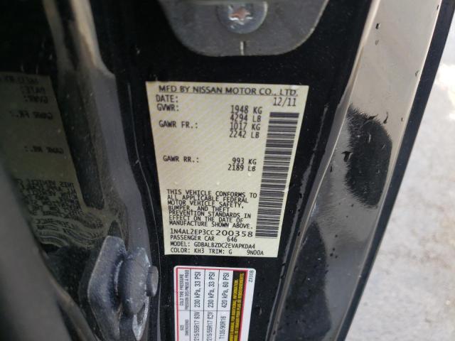 Photo 10 from auction – 2012 NISSAN ALTIMA S with VIN 1N4AL2EP3CC200358