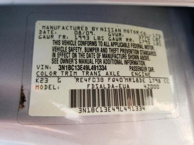Photo 10 from auction – 2009 NISSAN VERSA S with VIN 3N1BC13E49L491334