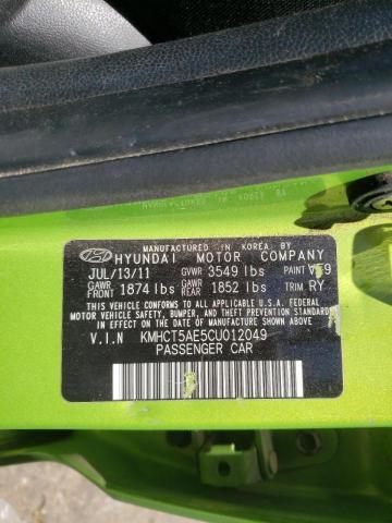 Photo 10 from auction – 2012 HYUNDAI ACCENT GLS with VIN KMHCT5AE5CU012049