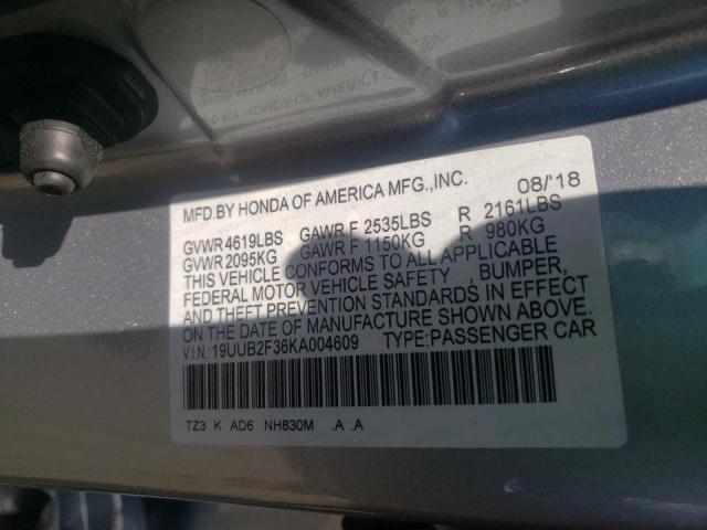 Photo 10 from auction – 2019 ACURA TLX with VIN 19UUB2F36KA004609