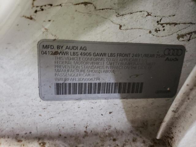 Photo 10 from auction – 2013 AUDI A4 PREMIUM with VIN WAUBFAFL3DN004774