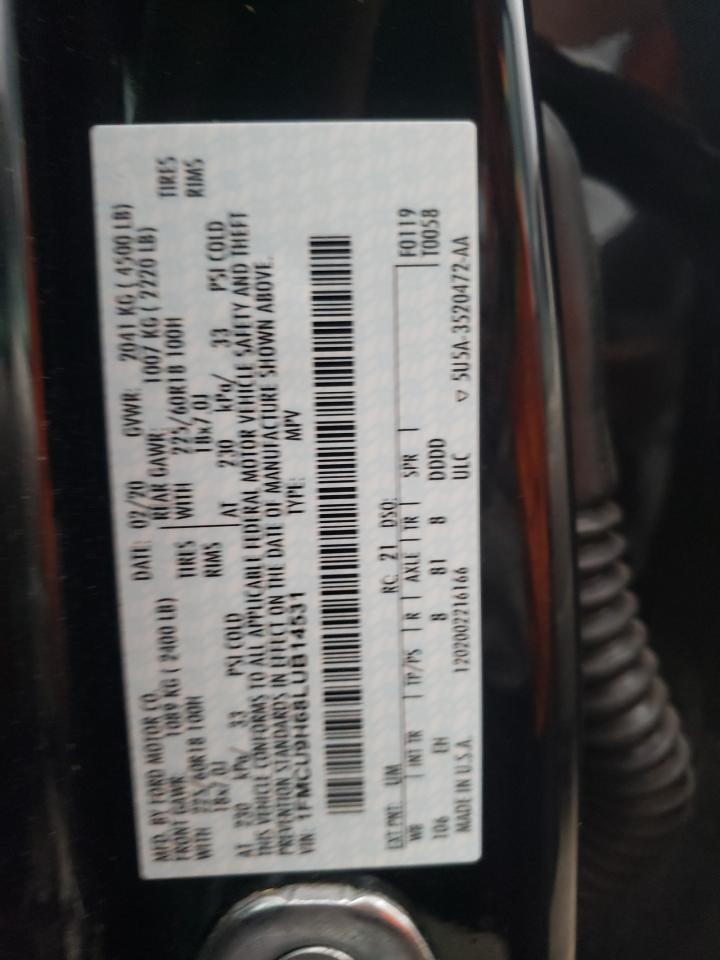 Photo 10 from auction – 2020 FORD ESCAPE SEL with VIN 1FMCU9H68LUB14531