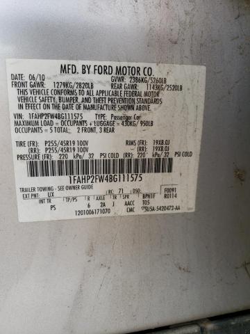 Foto 10 de la subasta – 2011 FORD TAURUS LIM con VIN 1FAHP2FW4BG111575