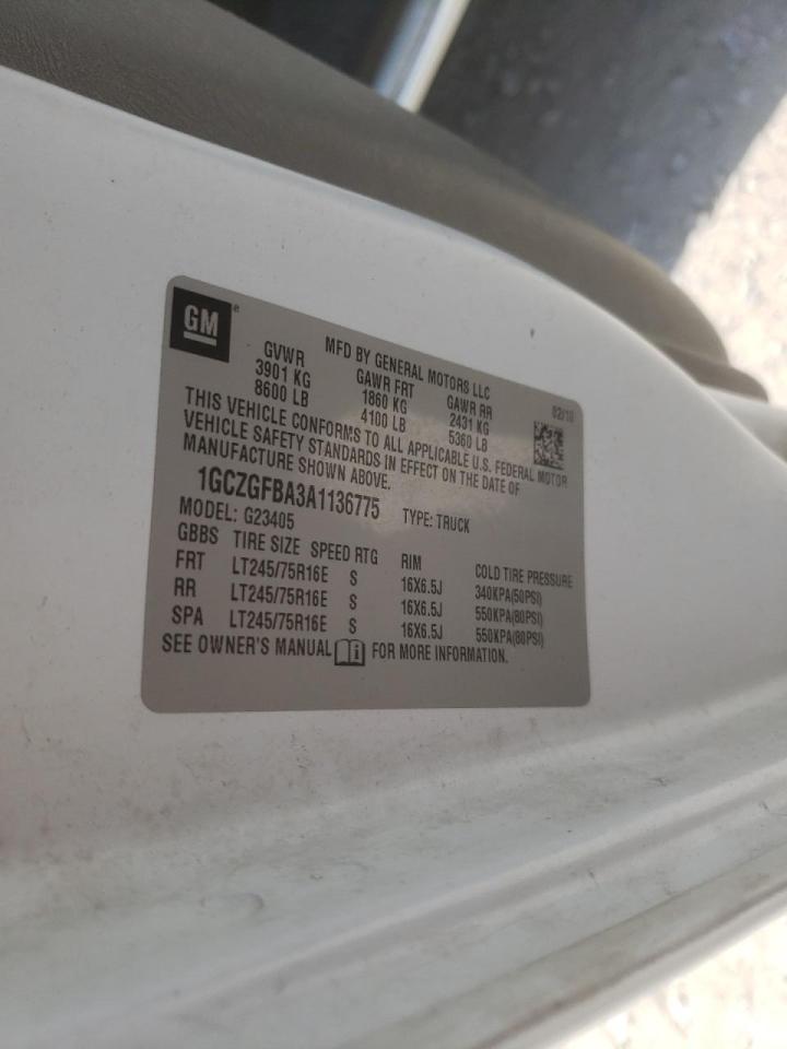 Photo 10 from auction – 2010 CHEVROLET EXPRESS G2 with VIN 1GCZGFBA3A1136775