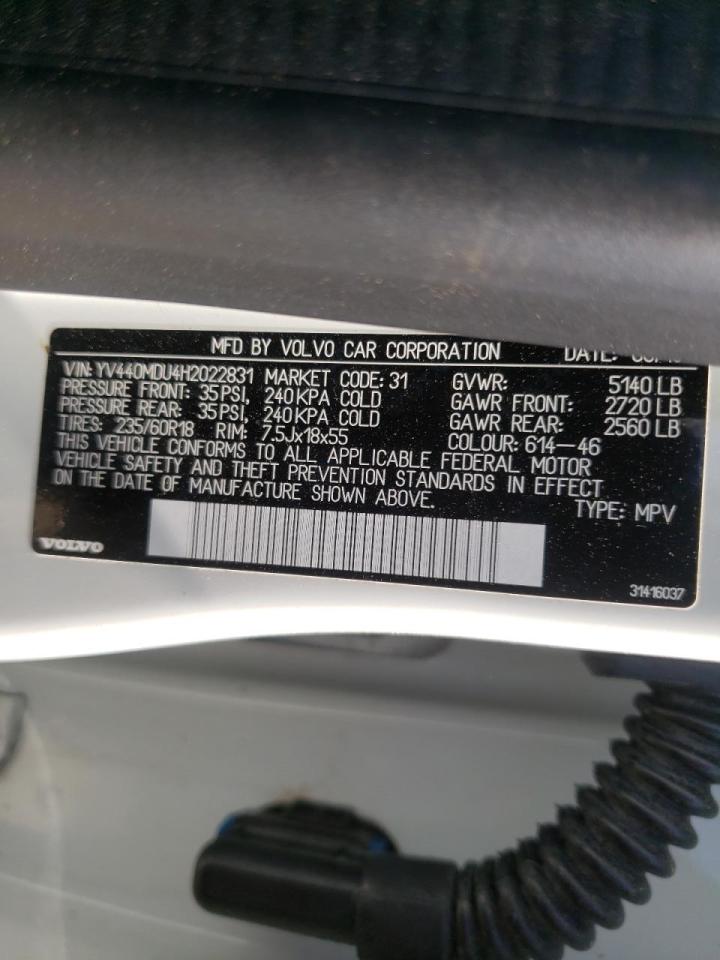 Photo 10 from auction – 2017 VOLVO XC60 with VIN YV440MDU4H2022831