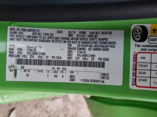 Photo 10 from auction – 2014 FORD FIESTA SE with VIN 3FADP4EJ6EM220162