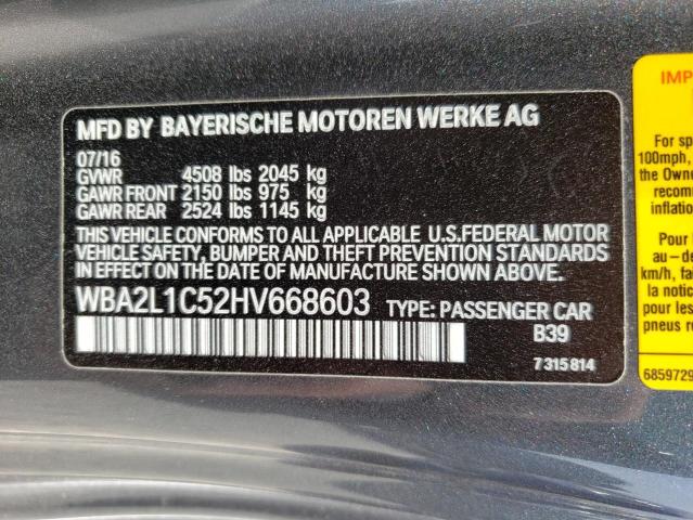 Photo 10 from auction – 2017 BMW M240I with VIN WBA2L1C52HV668603