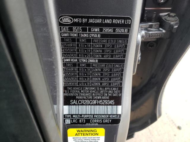Photo 10 from auction – 2015 LAND ROVER DISCOVERY with VIN SALCR2BG9FH529345