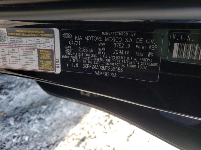 Photo 10 from auction – 2021 KIA FORTE FE with VIN 3KPF24AD3ME358686