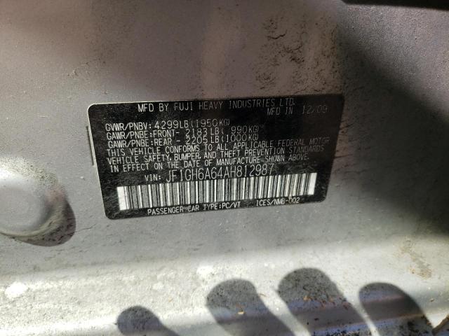 Photo 10 from auction – 2010 SUBARU IMPREZA 2. with VIN JF1GH6A64AH812987