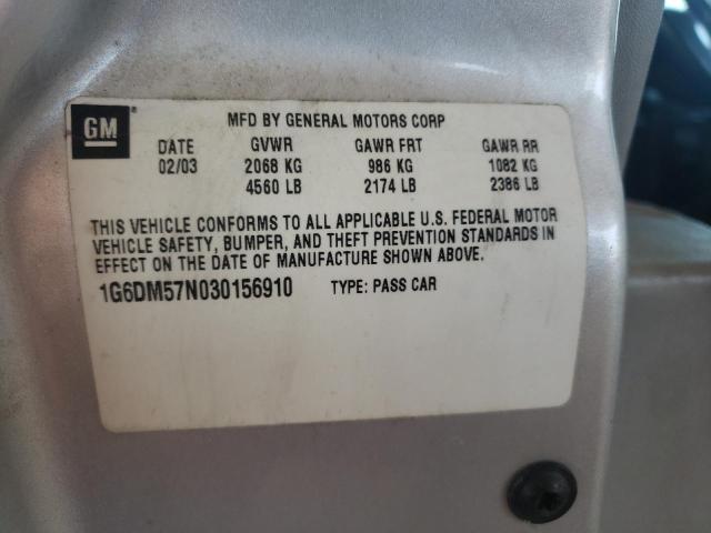 Photo 10 from auction – 2003 CADILLAC CTS with VIN 1G6DM57N030156910