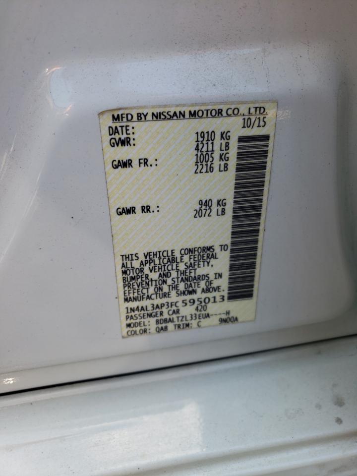 Photo 10 from auction – 2015 NISSAN ALTIMA 2.5 with VIN 1N4AL3AP3FC595013