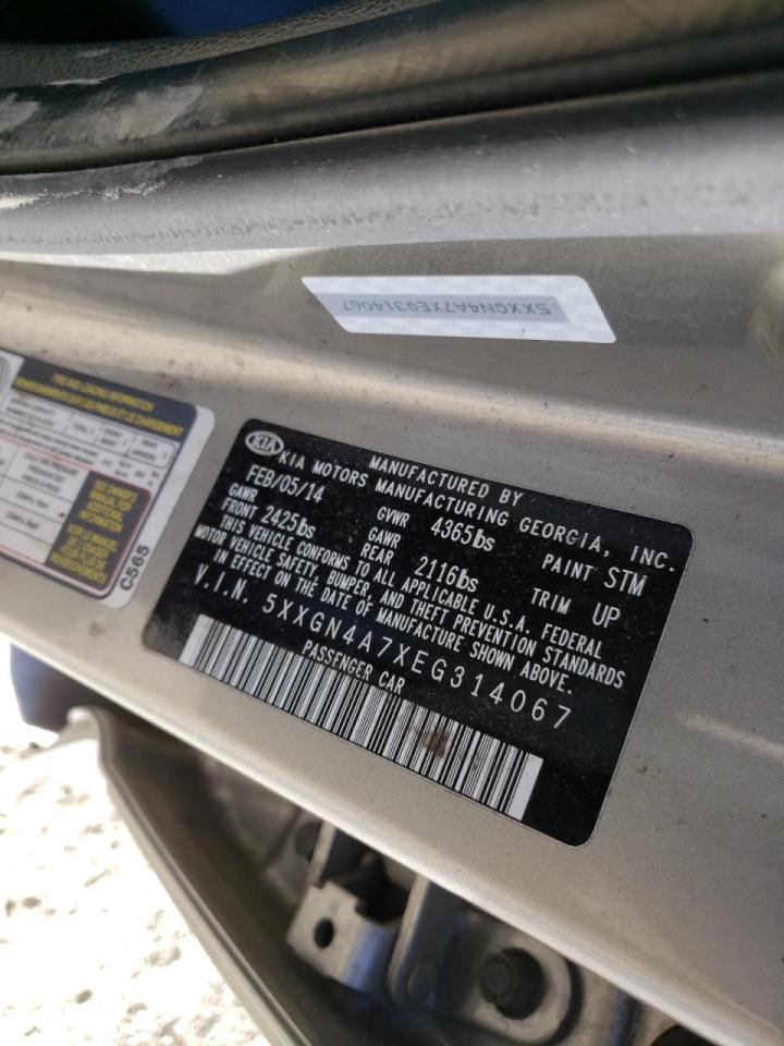 Photo 10 from auction – 2014 KIA OPTIMA EX with VIN 5XXGN4A7XEG314067