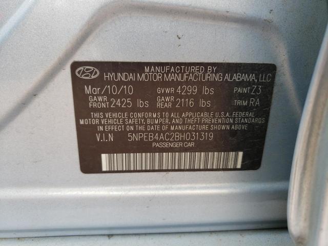 Photo 10 from auction – 2011 HYUNDAI SONATA GLS with VIN 5NPEB4AC2BH031319