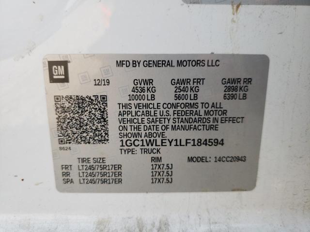 Photo 10 from auction – 2020 CHEVROLET SILVERADO with VIN 1GC1WLEY1LF184594