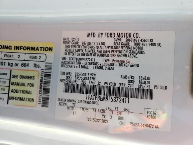 Photo 10 from auction – 2015 FORD MUSTANG with VIN 1FATP8EM9F5372411