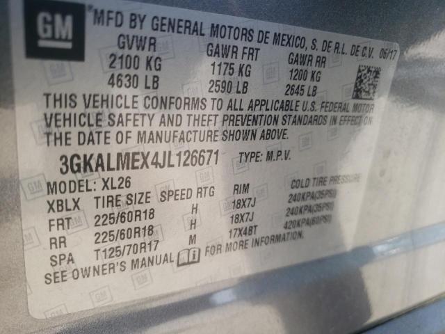 Photo 10 from auction – 2018 GMC TERRAIN SL with VIN 3GKALMEX4JL126671