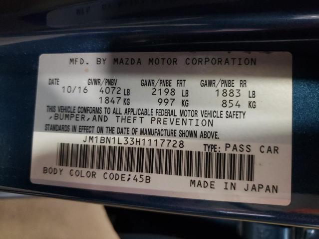 Photo 10 from auction – 2017 MAZDA 3 TOURING with VIN JM1BN1L33H1117728