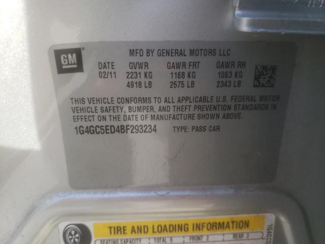 Photo 10 from auction – 2011 BUICK LACROSSE C with VIN 1G4GC5ED4BF293234
