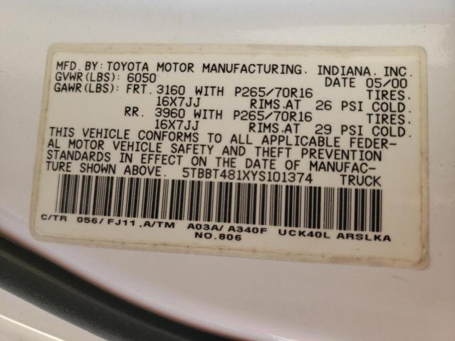 Photo 10 from auction – 2000 TOYOTA TUNDRA ACC with VIN 5TBBT481XYS101374