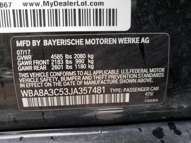 Photo 10 from auction – 2018 BMW 320 XI with VIN WBA8A3C53JA357481