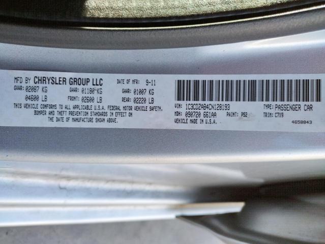 Photo 10 from auction – 2012 DODGE AVENGER SE with VIN 1C3CDZAB4CN128193