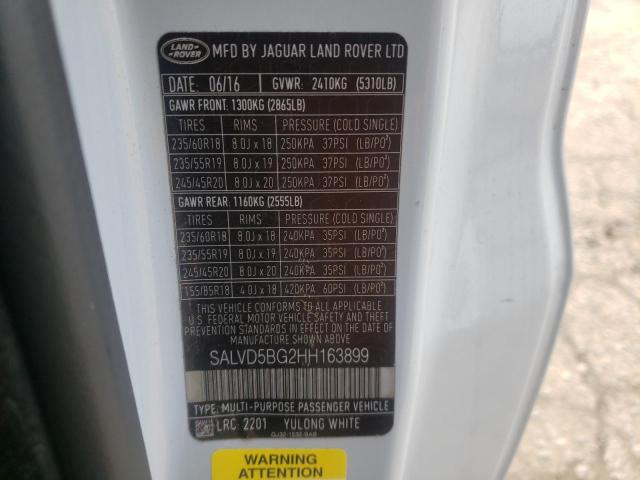 Photo 10 from auction – 2017 LAND ROVER RANGE ROVE with VIN SALVD5BG2HH163899