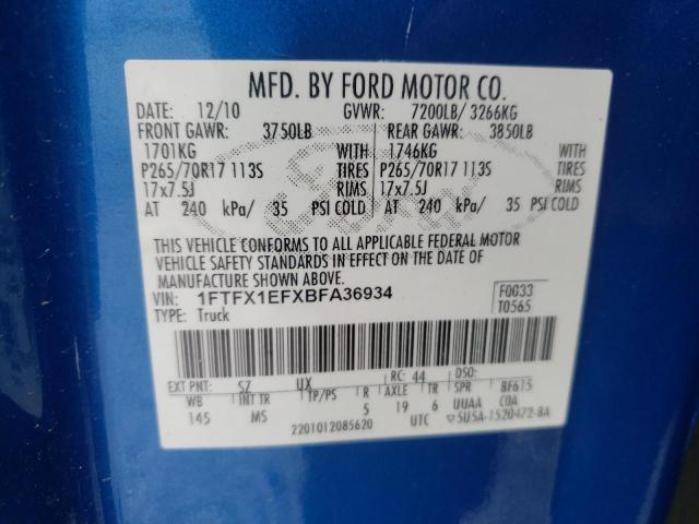 Photo 10 from auction – 2011 FORD F150 SUPER with VIN 1FTFX1EFXBFA36934