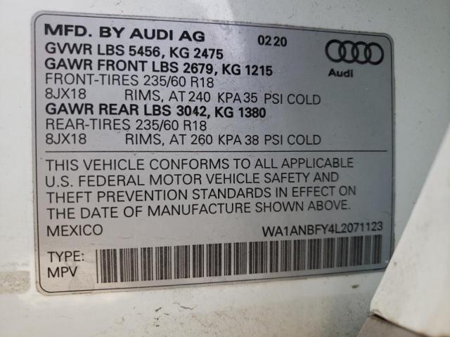 Photo 10 from auction – 2020 AUDI Q5 PREMIUM with VIN WA1ANBFY4L2071123