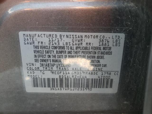 Photo 10 from auction – 2018 NISSAN SENTRA S with VIN 3N1AB7AP1JY235990