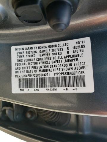 Photo 10 from auction – 2012 HONDA CIVIC HYBR with VIN JHMFB4F26CS004291