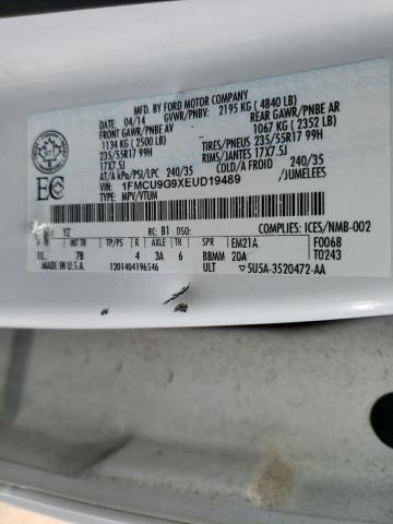 Photo 10 from auction – 2014 FORD ESCAPE SE with VIN 1FMCU9G9XEUD19489