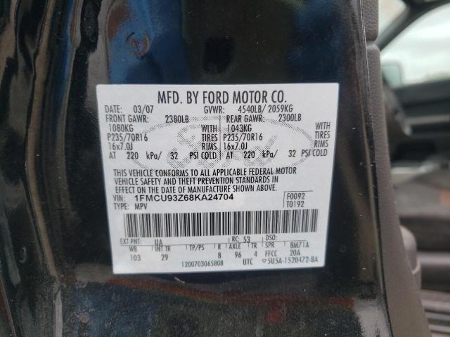 Photo 10 from auction – 2008 FORD ESCAPE XLT with VIN 1FMCU93Z68KA24704