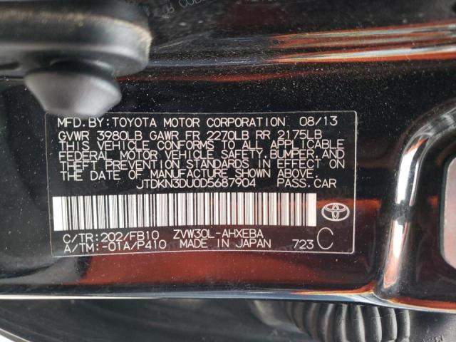 Photo 10 from auction – 2013 TOYOTA PRIUS with VIN JTDKN3DU0D5687904