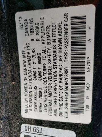 Photo 10 from auction – 2013 HONDA CIVIC SI with VIN 2HGFG4A55DH703880