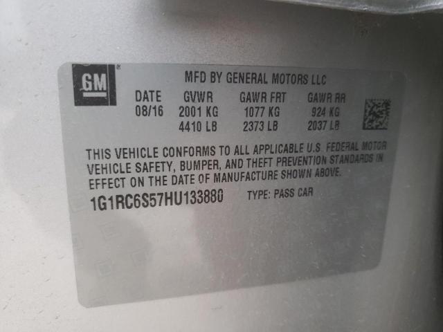 Photo 10 from auction – 2017 CHEVROLET VOLT LT with VIN 1G1RC6S57HU133880
