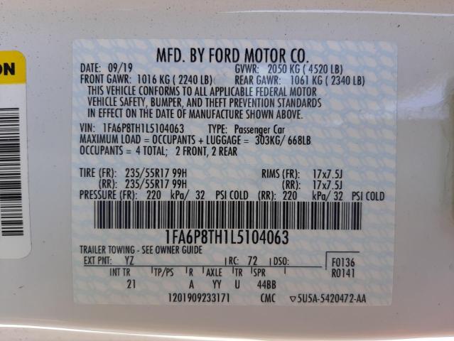 Photo 10 from auction – 2020 FORD MUSTANG with VIN 1FA6P8TH1L5104063
