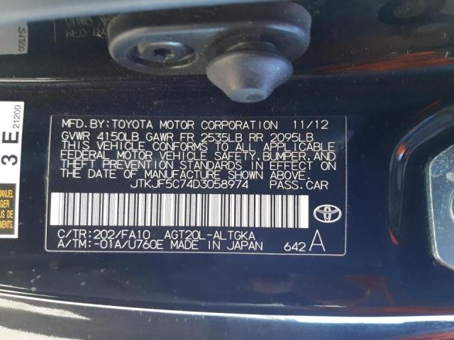 Photo 10 from auction – 2013 TOYOTA SCION TC with VIN JTKJF5C74D3058974